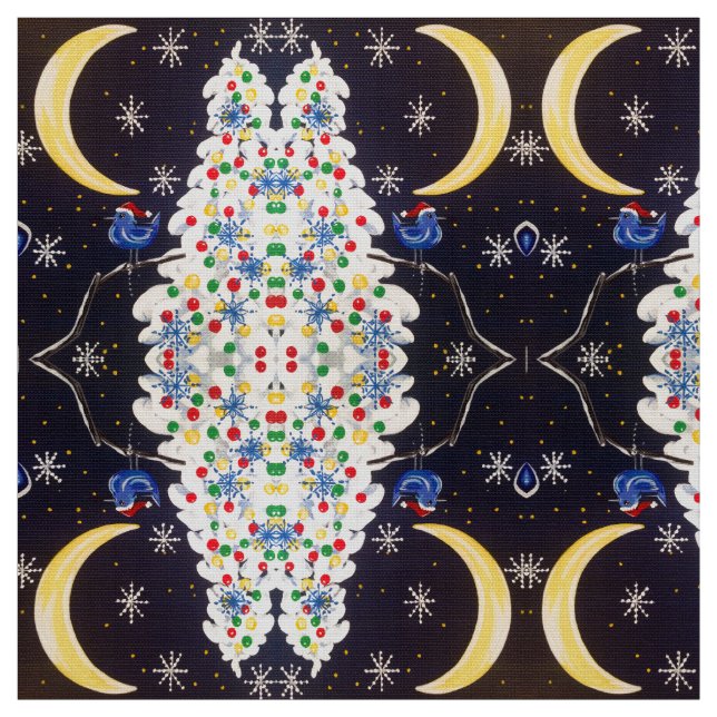 The Holiday Bluebird Moon Fabric (Swatch)