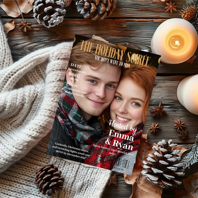 The Holiday Soirée Magazine Cover Photo  Invitation (The Holiday Soirée Magazine Cover Photo Invitation)