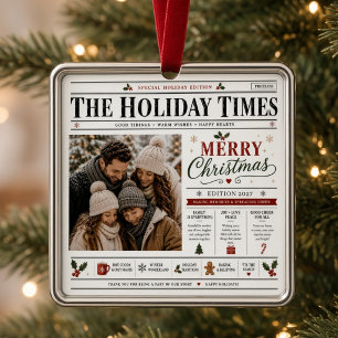 The Holiday Times Merry Christmas Personalised Metal Tree Decoration