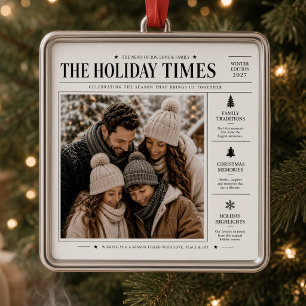 The Holiday Times Personalised Family Photo  Metal Tree Decoration