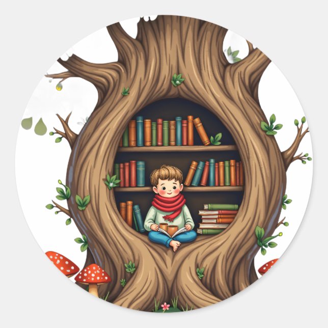 The Hollow Tree Nook Classic Round Sticker (Front)