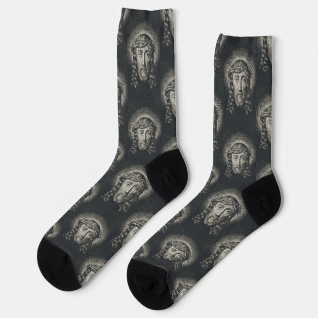 The Holy Face crowned with thorns Socks (Left)