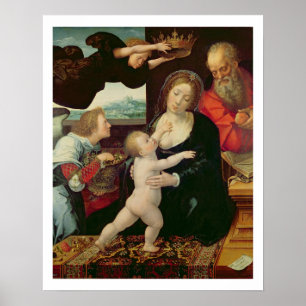 The Holy Family, 1522 (oil on panel) Poster