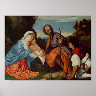 The Holy Family and a Shepherd, c.1510 Poster