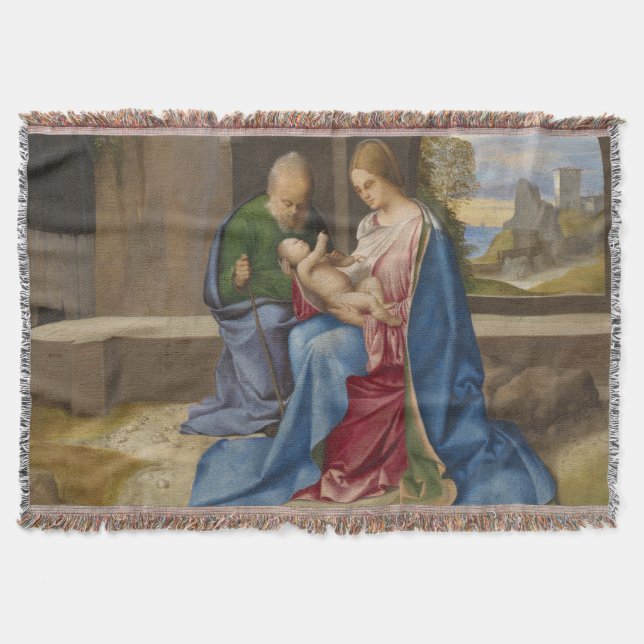 The Holy Family by Giorgione Throw Blanket (Front)