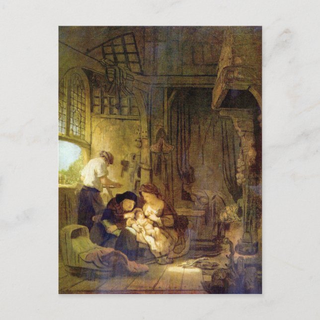 The Holy Family by Rembrandt Harmenszoon van Rijn Postcard (Front)