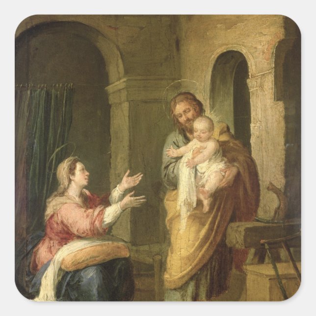 The Holy Family, c.1660-70 Square Sticker (Front)