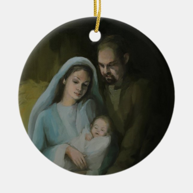 The Holy Family Ceramic Tree Decoration (Front)
