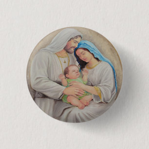 The Holy Family: Divine Love Portrait 3 Cm Round Badge
