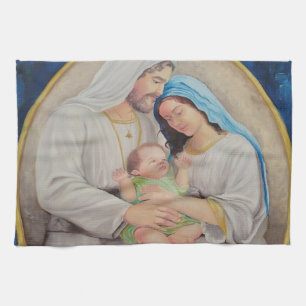 The Holy Family: Divine Love Portrait Tea Towel