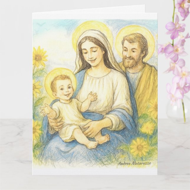 The Holy Family - Nativity Card (Orchid)