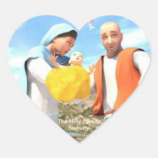 The Holy Family - Nativity  Heart Sticker