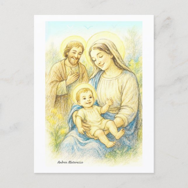 The Holy Family - Nativity Holiday Postcard (Front)