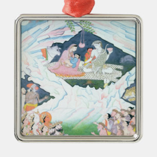 The Holy Family of Shiva and Parvati Metal Tree Decoration