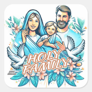 The Holy Family Square Sticker