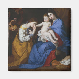 The Holy Family with Saints Anne and Catherine Magnet