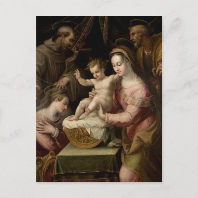 The Holy Family With Saints by Lavinia Fontana Pos Postcard (Front)