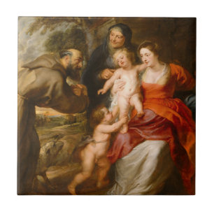 The Holy Family with Saints Tile