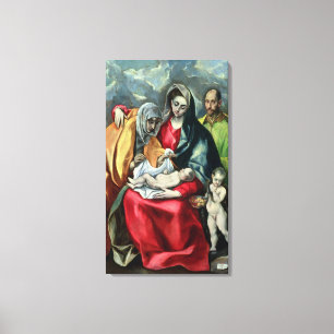The Holy Family with St.Elizabeth, 1580-85 Canvas Print