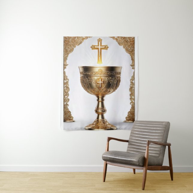 The Holy Grail Catholic Tapestry (In Situ)
