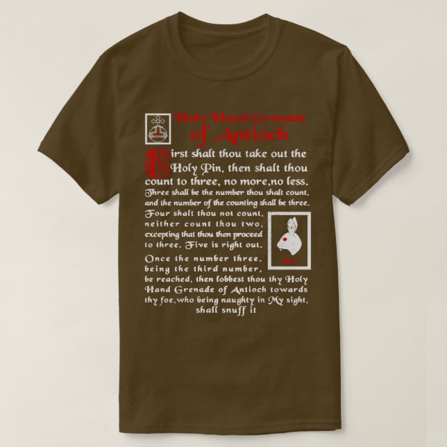 The Holy Hand Grenade of Antioch  T-Shirt (Design Front)