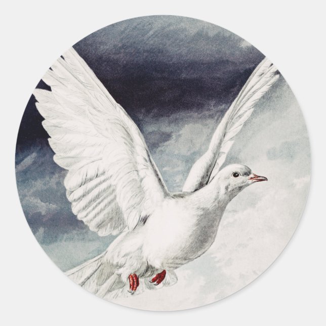 The holy spirit in the form of a Dove Classic Round Sticker (Front)