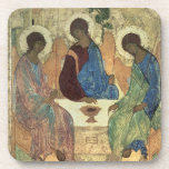 The Holy Trinity, 1420s (tempera on panel) Coaster<br><div class="desc">Image Collection Number:  BAL39517  The Holy Trinity,  1420s (tempera on panel) (for copy see 40956). Rublev,  Andrei (c.1370-1430) tempera on panel. Tretyakov Gallery,  Moscow,  Russia .  1420</div>