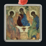 The Holy Trinity, 1420s (tempera on panel) Metal Tree Decoration<br><div class="desc">Image Collection Number:  BAL39517  The Holy Trinity,  1420s (tempera on panel) (for copy see 40956). Rublev,  Andrei (c.1370-1430) tempera on panel. Tretyakov Gallery,  Moscow,  Russia .  1420</div>