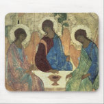 The Holy Trinity, 1420s (tempera on panel) Mouse Pad<br><div class="desc">Image Collection Number:  BAL39517  The Holy Trinity,  1420s (tempera on panel) (for copy see 40956). Rublev,  Andrei (c.1370-1430) tempera on panel. Tretyakov Gallery,  Moscow,  Russia .  1420</div>