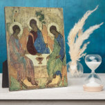 The Holy Trinity, 1420s (tempera on panel) Plaque<br><div class="desc">Image Collection Number:  BAL39517  The Holy Trinity,  1420s (tempera on panel) (for copy see 40956). Rublev,  Andrei (c.1370-1430) tempera on panel. Tretyakov Gallery,  Moscow,  Russia .  1420</div>