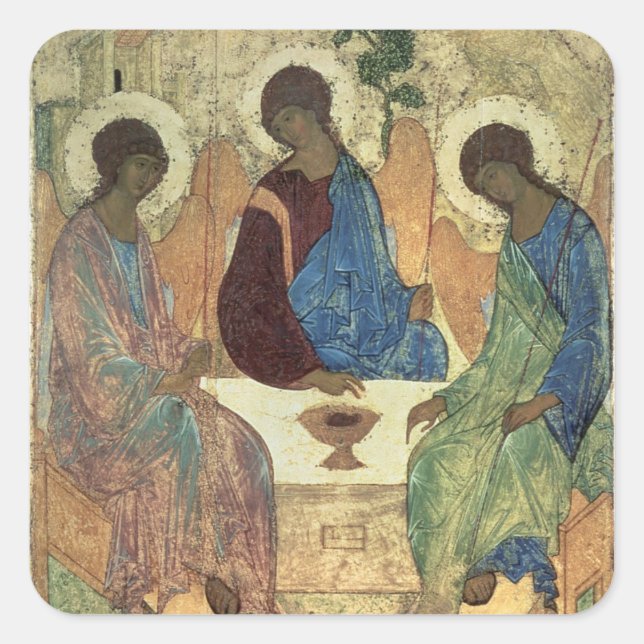 The Holy Trinity, 1420s (tempera on panel) Square Sticker (Front)