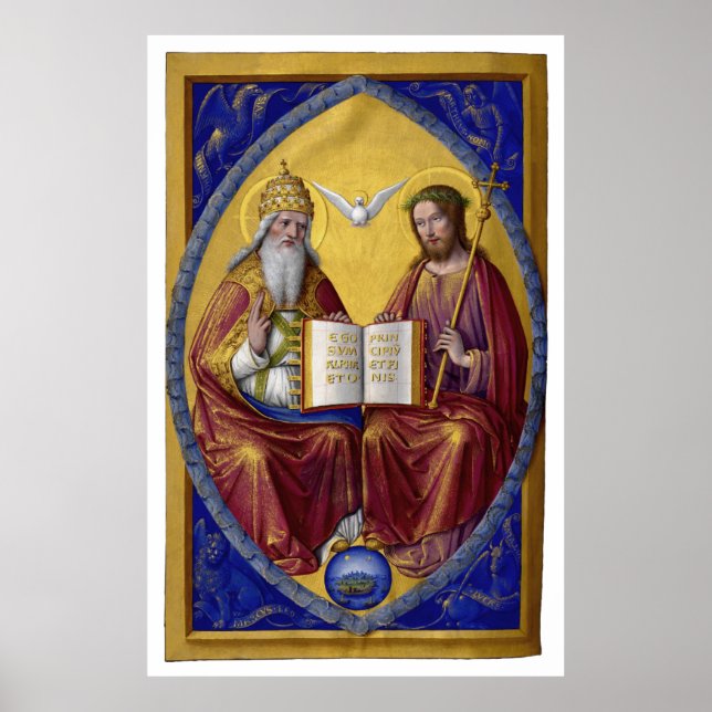 The Holy Trinity by Jean Bourdichon circa 1508 Poster (Front)
