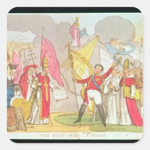 The Holy War - A Vision, satirical cartoon Square Sticker