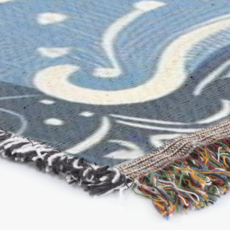 The Home Studio Indigo Bloom Throw Blanket