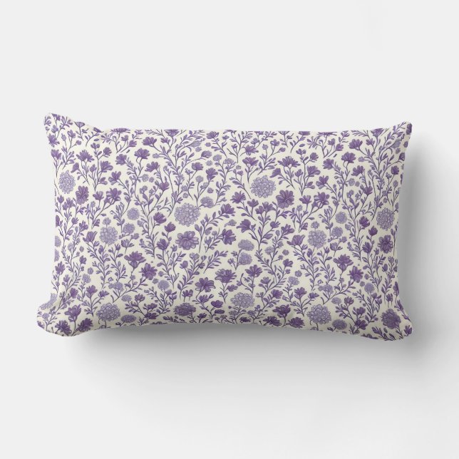 The Home Studio Lavender Bloom Duvet Cover Lumbar Cushion (Front)