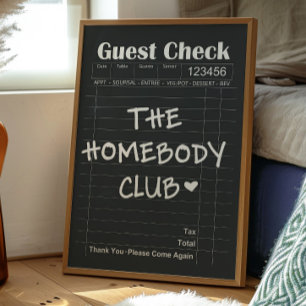 The Homebody Club Poster   Cosy Introvert Wall Art