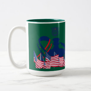 The honour banner hunter green Two-Tone coffee mug