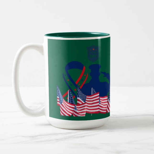 The honour banner hunter green Two-Tone coffee mug (Left)