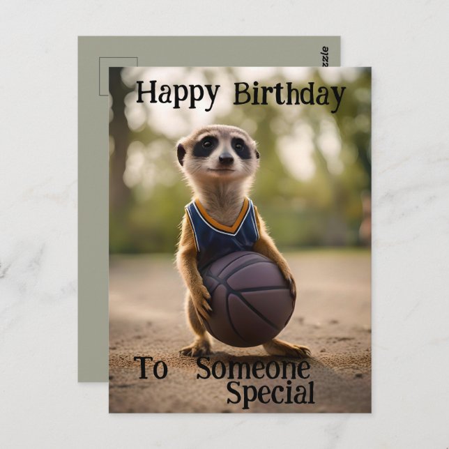 "The Hoop Star Baby Meerkat" Birthday Postcard (Front/Back)
