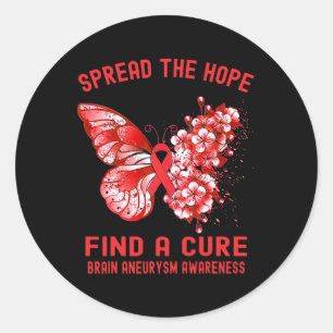 The Hope Find A Cure Brain Aneurysm Awareness Classic Round Sticker