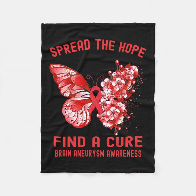 The Hope Find A Cure Brain Aneurysm Awareness  Fleece Blanket (Front)