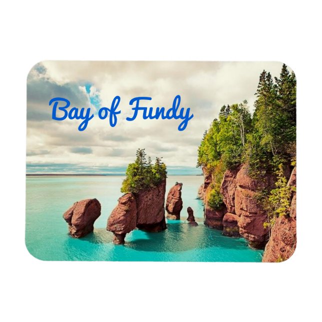 The Hopewell Rocks Bay of Fundy Canada stylised Magnet (Horizontal)