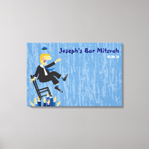 The Hora Chair Dance Bar Mitzvah Sign-In Board Canvas Print