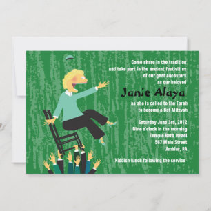 The Hora Chair Dance for Bat Mitzvah Invitation