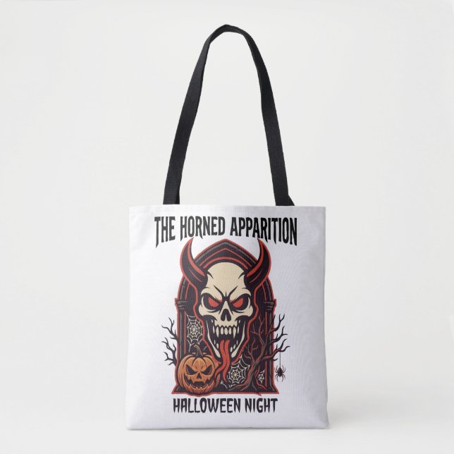 The Horned Apparition Halloween Tote Bag (Front)