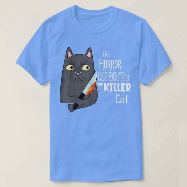 THE HORROR NIGHT OF THE KILLER CAT ARTHALLOWEEN FU T-Shirt (Design Front)