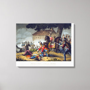 The Horse Guards at the Battle of Waterloo, engrav Canvas Print