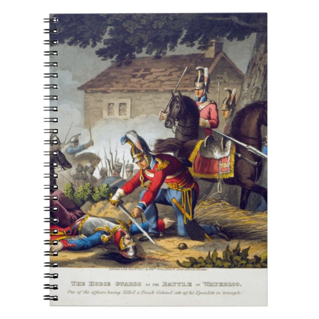 The Horse Guards at the Battle of Waterloo, engrav Notebook (Front)