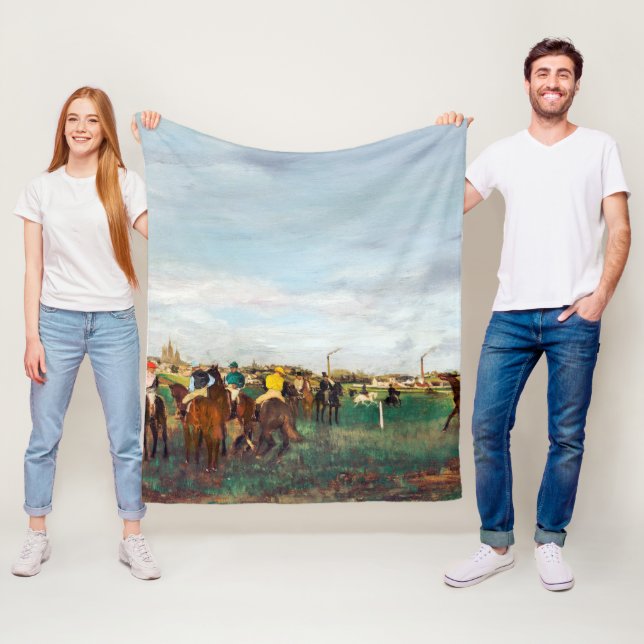 The Horse Races, Edgar Degas Fleece Blanket (In Situ)