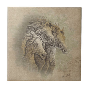 The Horses Ceramic Tile